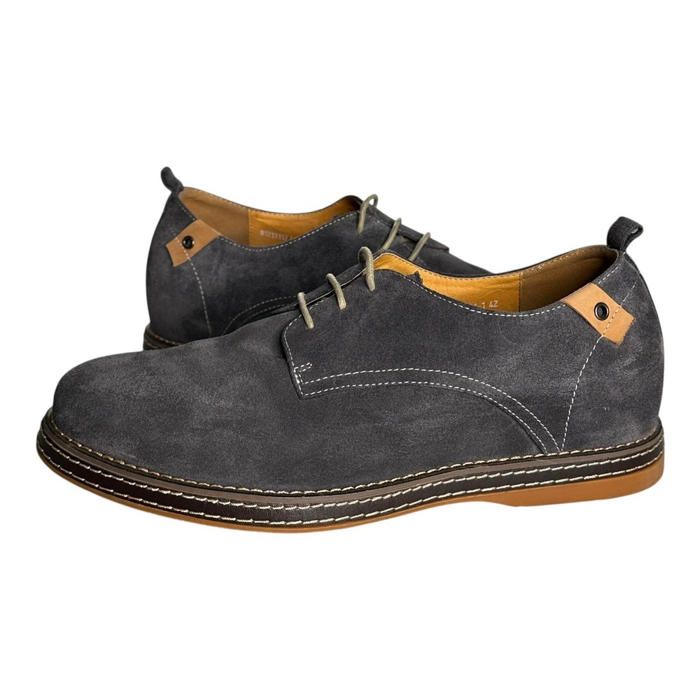 CHAMARIPA Men's Invisible Height Gray Increasing Elevator Shoes Sz‎ EU 42 US 8.5